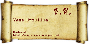 Vass Urzulina névjegykártya